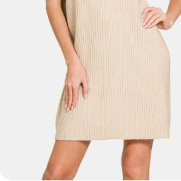 #162 REDUCED!! SWEATER DRESS SHORT SLEEVE RIBBED - Picture 2 of 2